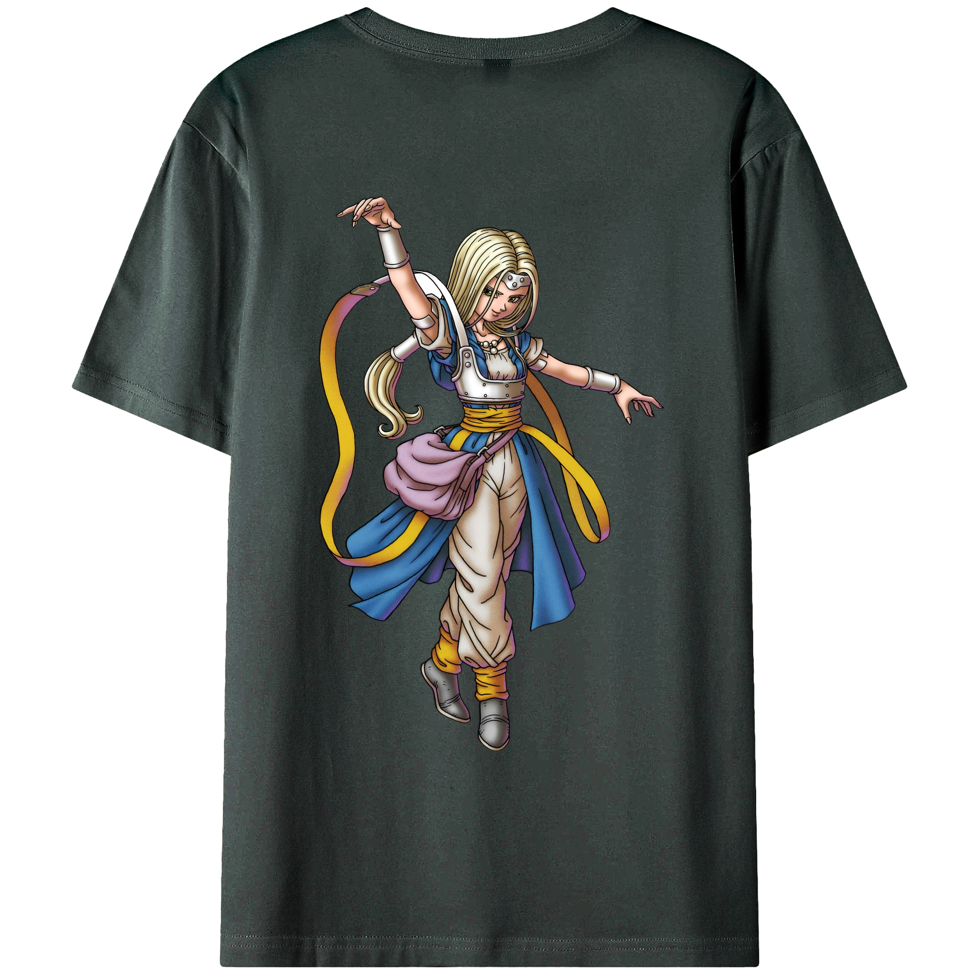 （画像用） ドラゴンクエスト Doragon Kuesuto Dragon Quest 綿100％ メンズ半袖Tシャツ（バックプリント） 通気性